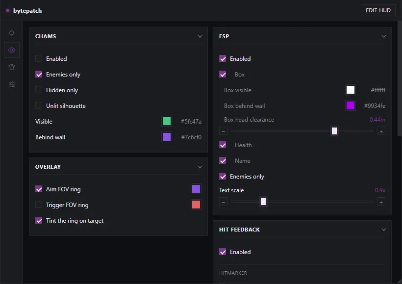Visuals tab